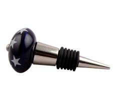 Navy Blue Star Ceramic Wine Stopper