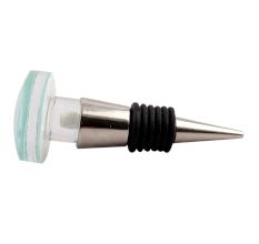 Aquamarine Flat Glass Wine Stopper