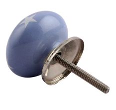 Slate Blue Star Ceramic Dresser Knob Online