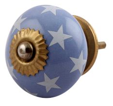 Slate Blue Star Ceramic Dresser Knob Online