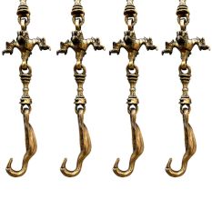 Swing Chain Set with Peacock and Elephants Statue(Set Of 4 Pieces)