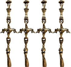 Swing Chain Set with Peacock and Elephants Statue(Set Of 4 Pieces)