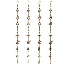 Swing Chain Set with Peacock and Elephants Statue(Set Of 4 Pieces)