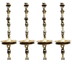 Swing Chain Set with Peacock and Elephants Statue(Set Of 4 Pieces)