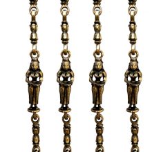 Brass Dancing Lady  Elephant and Lamp Figurine Swing Chain(Set Of 4 Pieces)