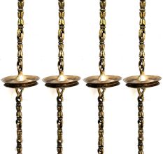 Brass Dancing Lady  Elephant and Lamp Figurine Swing Chain(Set Of 4 Pieces)