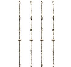 Brass Dancing Lady  Elephant and Lamp Figurine Swing Chain(Set Of 4 Pieces)
