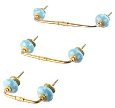 Turquoise Star Ceramic Bridge Handle