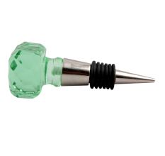 Green Glass Square Cut Wine Stopper