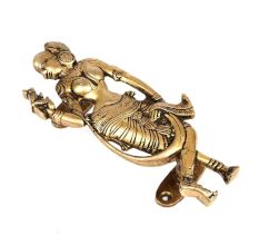 Brass Dancing Lady with Parrot In Hand Door Handle