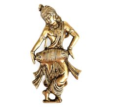 Brass Door Handle of Turban Man with Dholak