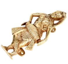 Brass Dancing Lady with Drum Door Handle