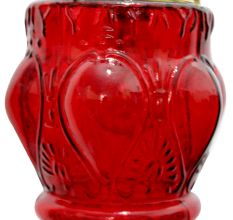 Red Hanging glass light fixture Small Lamp