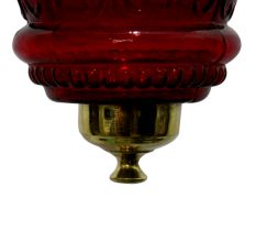 Red Hanging glass light fixture Small Lamp