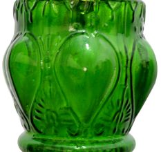 Green Hanging glass light fixture Small Lamp