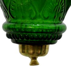 Green Hanging glass light fixture Small Lamp