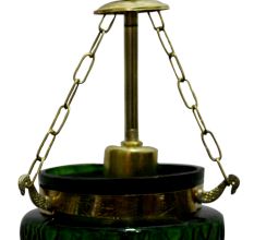 Green Hanging glass light fixture Small Lamp