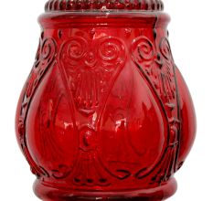 Red Hanging glass light fixture Big Lamp