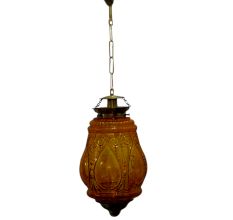 Amber Hanging glass light fixture Big Lamp