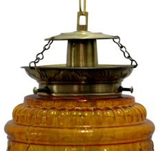 Amber Hanging glass light fixture Big Lamp