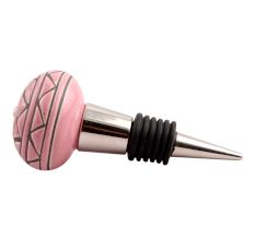 Pink Pattern Etched Ceramic Wine Stopper