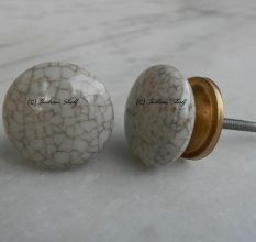 Cream Vintage Crackle Ceramic Drawer knobs