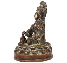 Goddess Saraswati with Veena - Brass Statue
