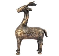 Brass Handcrafted Tribal Art Deer Statue