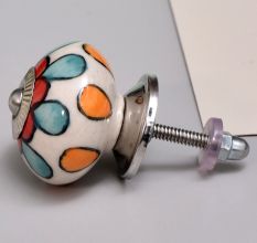 Red Flower Ceramic Cabinet Knob Online