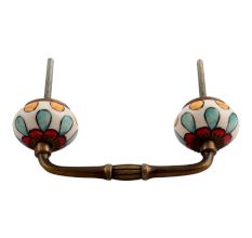 Red Flower Ceramic Bridge Handle