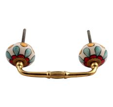 Red Flower Ceramic Bridge Handle
