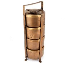 Vintage 4 Container Brass Tiffin