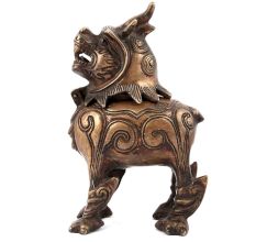 Chinese Art Lion Brass Box