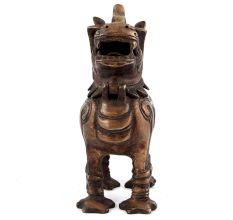 Chinese Art Lion Brass Box