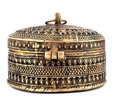 Tribal Oval Brass Box