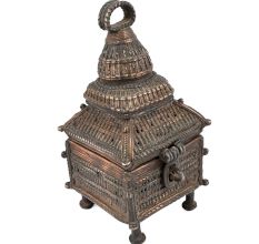 Tribal Temple Shape Brass Box