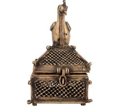 Tribal Peacock Brass Box
