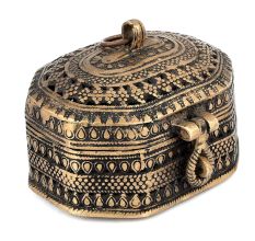 Eight Sided Tribal Brass Box