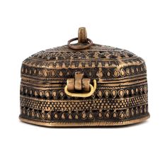 Eight Sided Tribal Brass Box
