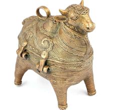 Tribal Cow Brass Box