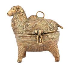 Tribal Cow Brass Box