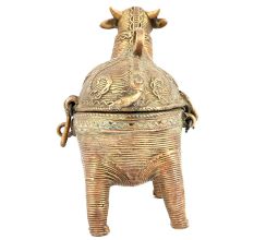 Tribal Cow Brass Box