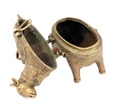 Tribal Cow Brass Box