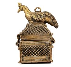 Peacock Sitting on Top Brass Box