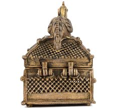 Peacock Sitting on Top Brass Box