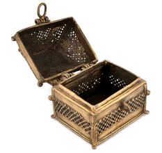 Peacock Sitting on Top Brass Box