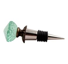 Mint Green Glass Wine Stopper