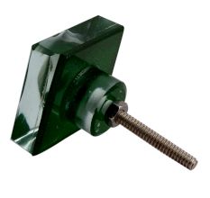 Green Square Flat Glass Drawer Knob