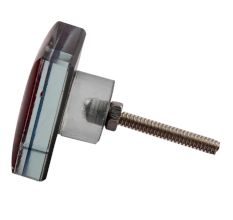 Red Square Flat Glass Cabinet Knob