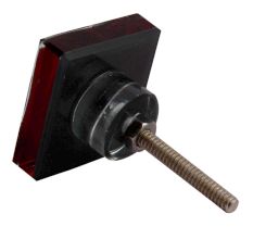 Red Square Flat Glass Cabinet Knob